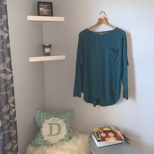 Super cute blue long sleeve pocket tee shirt!!